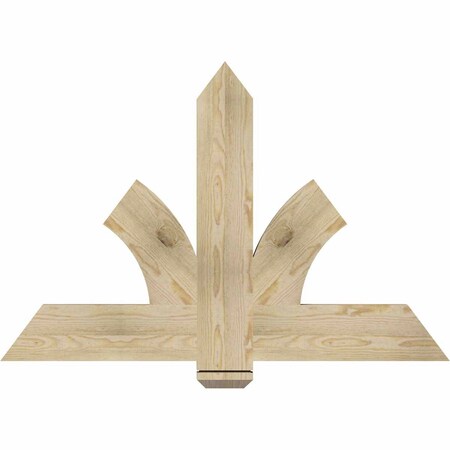 Ekena Millwork Redmond Rough Sawn Timber Gable Bracket, Douglas Fir, 48"W x 32"H x 2"D x 6"F, 16/12 Pitch GBW048X32X0206RED00RDF
